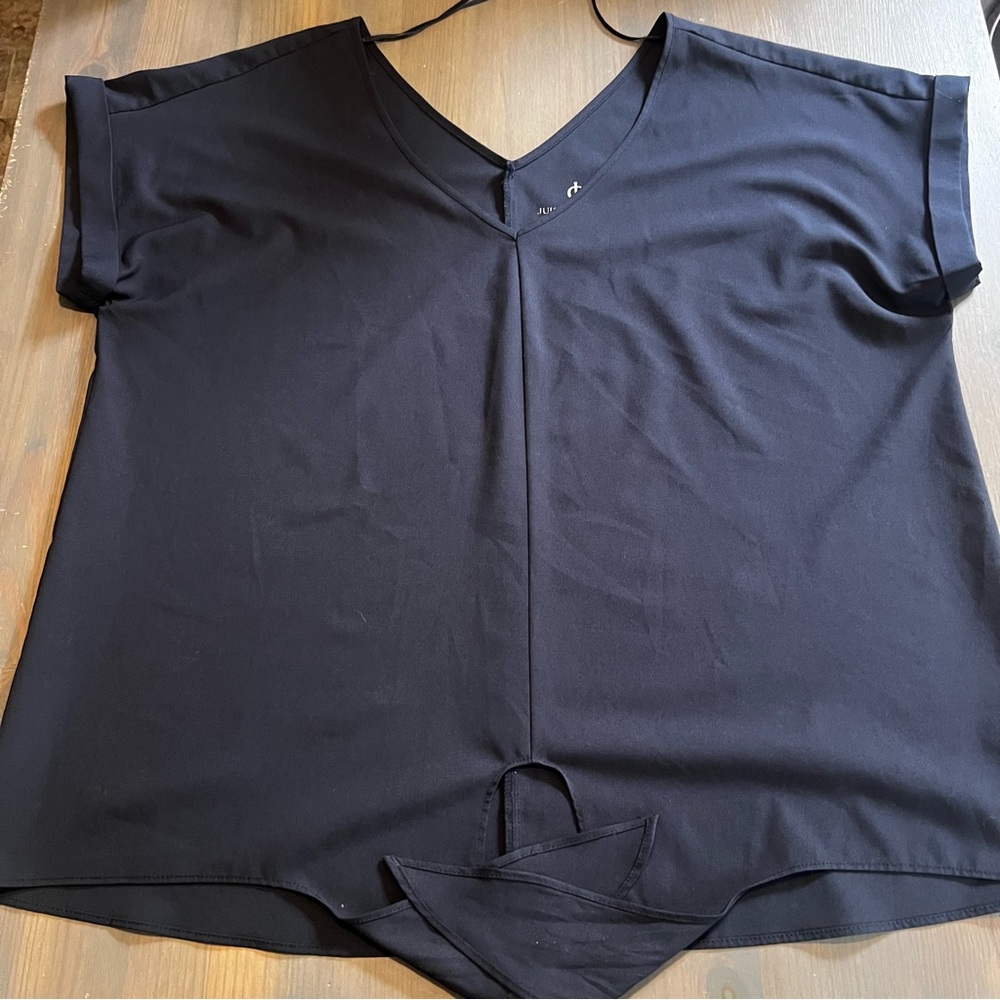 Juicy Couture Black V-Neck Short Sleeve Top